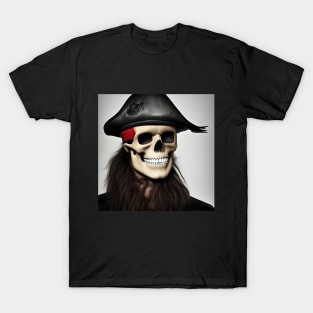 Leather Hat Skull Pirate T-Shirt